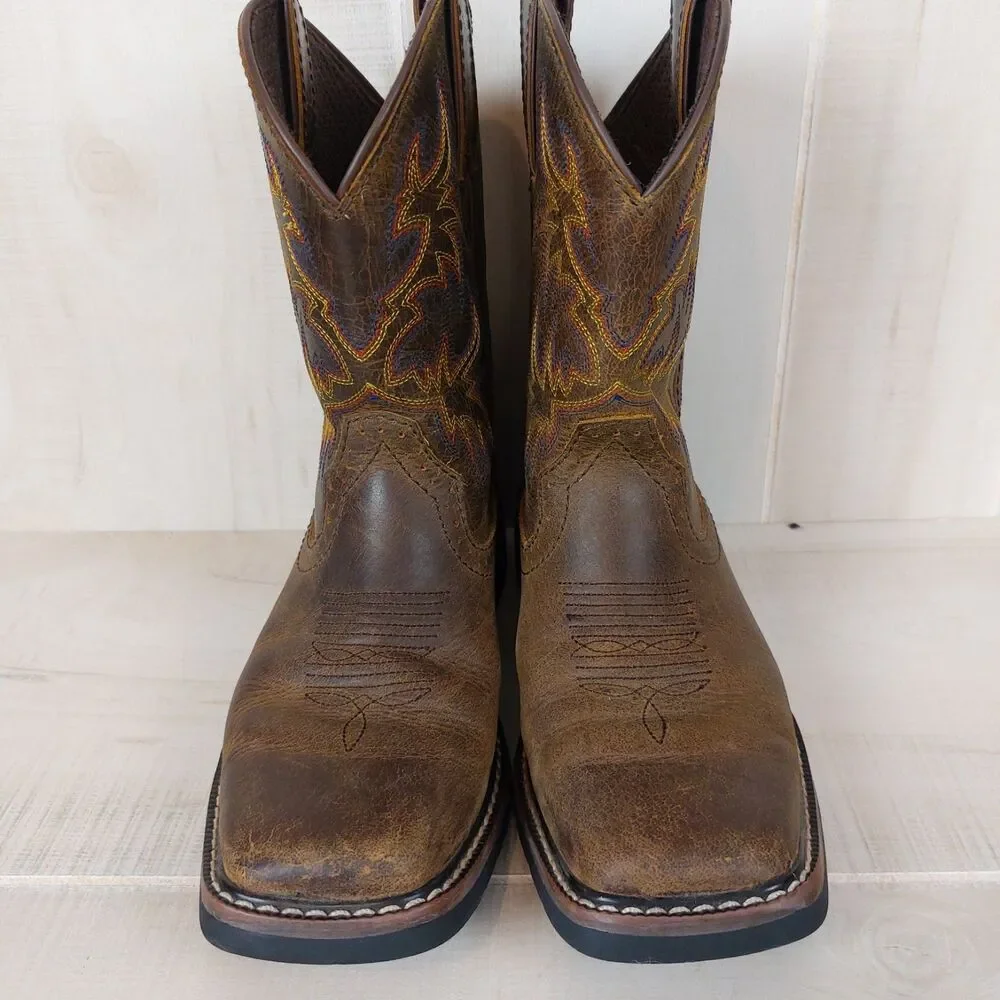 Justin Boots Cattleman Kids Western Boot Size 2.5D Brown SK4681